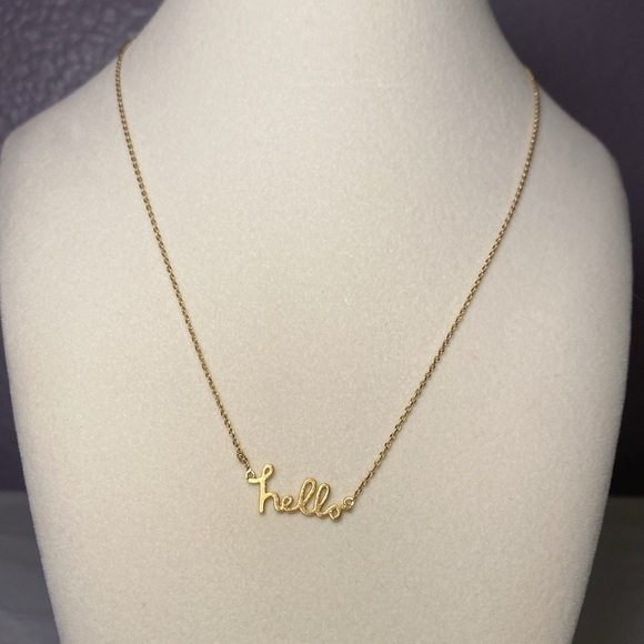 Women's Jewelry Dainty Gold Plated Hello Charmed Necklace New Without Tags - Picture 2 of 5